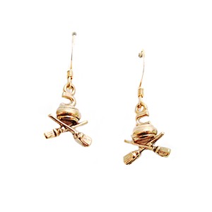 Canada Curling Rock & Broom Earrings